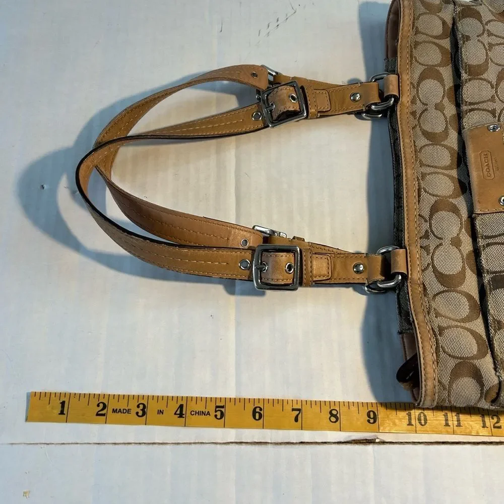 Coach Hampton Signature Brown Tote Bag F13077